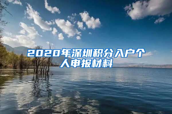 2020年深圳积分入户个人申报材料