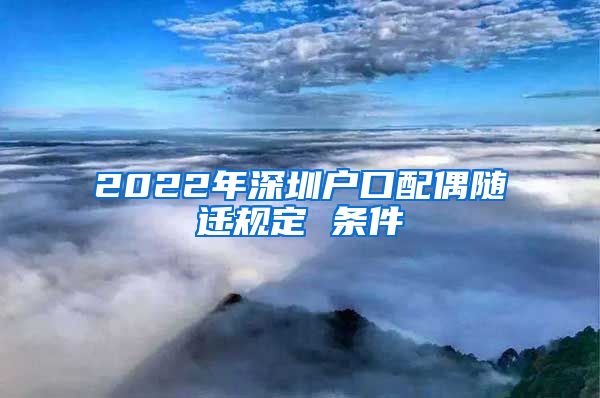 2022年深圳户口配偶随迁规定 条件