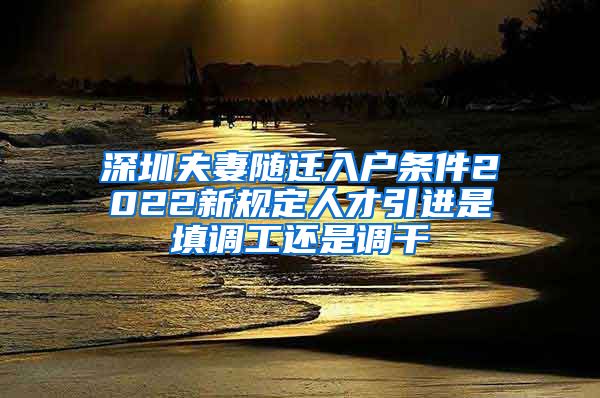 深圳夫妻随迁入户条件2022新规定人才引进是填调工还是调干