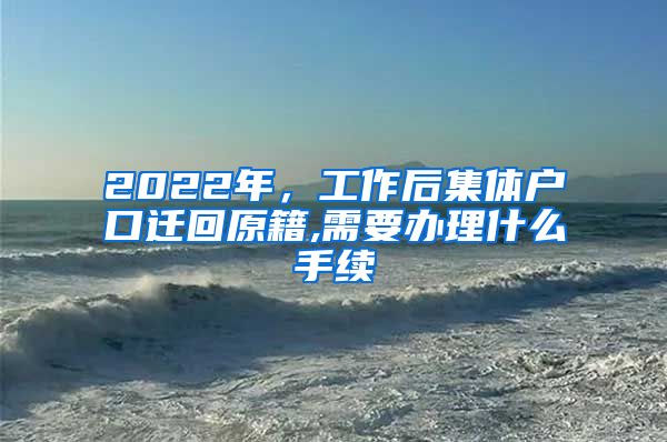 2022年，工作后集体户口迁回原籍,需要办理什么手续