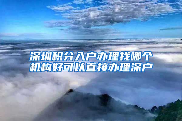 深圳积分入户办理找哪个机构好可以直接办理深户