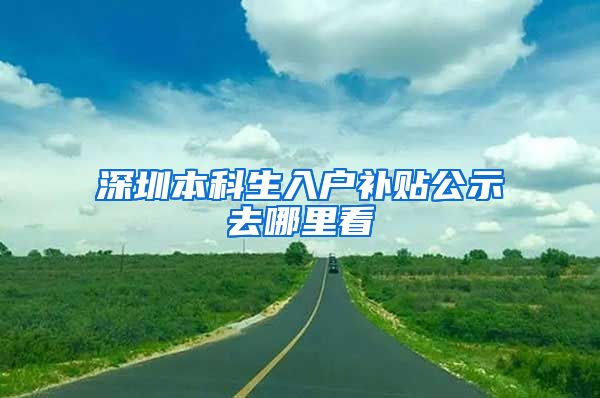 深圳本科生入户补贴公示去哪里看