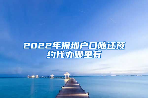 2022年深圳户口随迁预约代办哪里有