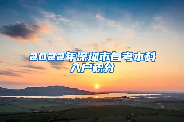 2022年深圳市自考本科入户积分