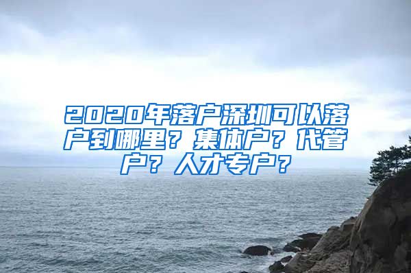 2020年落户深圳可以落户到哪里？集体户？代管户？人才专户？