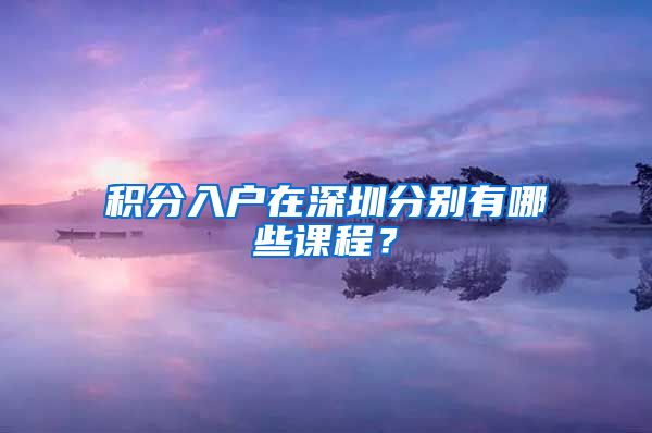 积分入户在深圳分别有哪些课程？