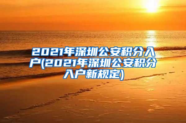 2021年深圳公安积分入户(2021年深圳公安积分入户新规定)