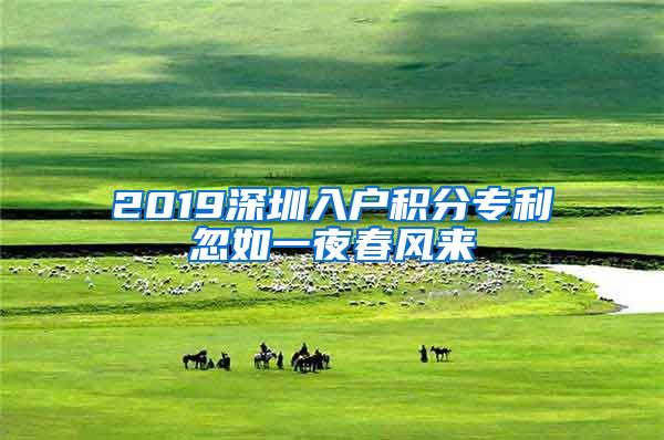 2019深圳入户积分专利忽如一夜春风来