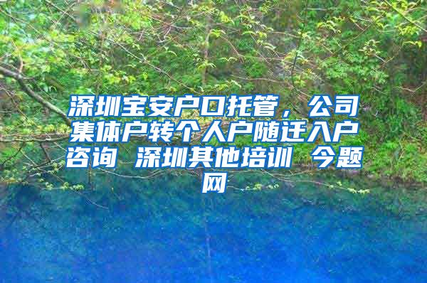 深圳宝安户口托管，公司集体户转个人户随迁入户咨询 深圳其他培训 今题网