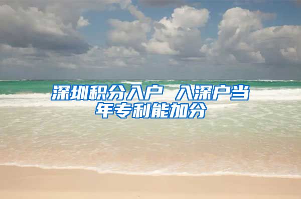 深圳积分入户 入深户当年专利能加分