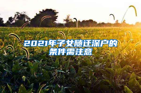 2021年子女随迁深户的条件需注意