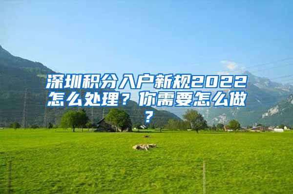 深圳积分入户新规2022怎么处理？你需要怎么做？