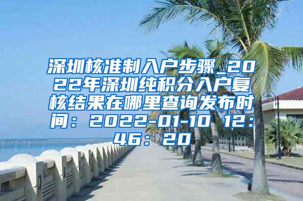 深圳核准制入户步骤_2022年深圳纯积分入户复核结果在哪里查询发布时间：2022-01-10 12：46：20