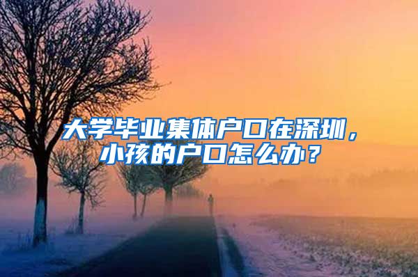 大学毕业集体户口在深圳，小孩的户口怎么办？