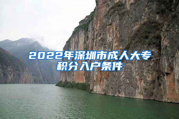 2022年深圳市成人大专积分入户条件