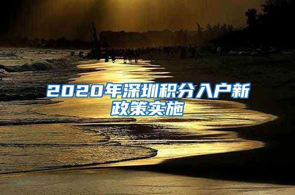 2020年深圳积分入户新政策实施