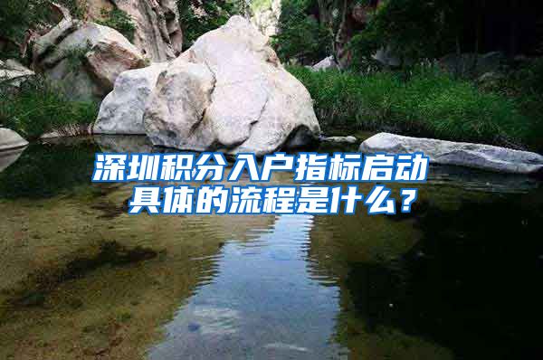 深圳积分入户指标启动 具体的流程是什么？