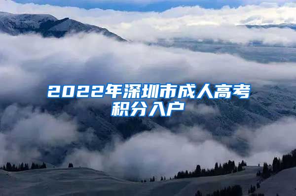 2022年深圳市成人高考积分入户