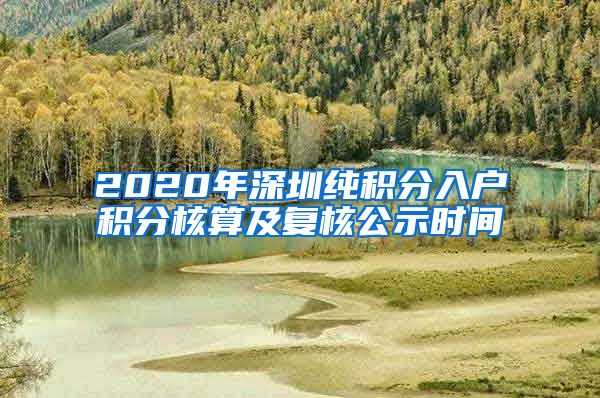 2020年深圳纯积分入户积分核算及复核公示时间