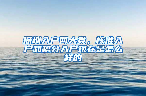 深圳入户两大类，核准入户和积分入户现在是怎么样的