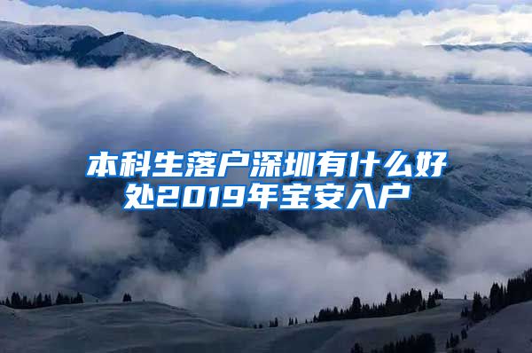 本科生落户深圳有什么好处2019年宝安入户