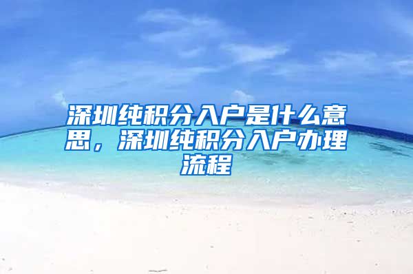 深圳纯积分入户是什么意思，深圳纯积分入户办理流程