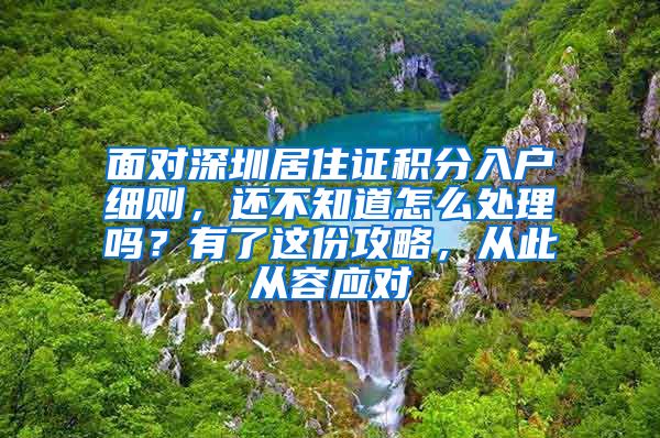 面对深圳居住证积分入户细则，还不知道怎么处理吗？有了这份攻略，从此从容应对