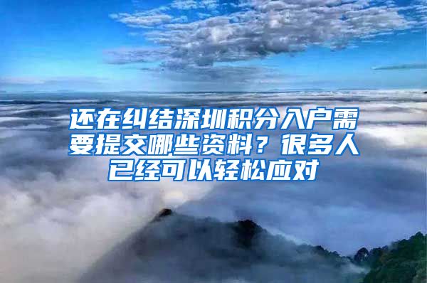 还在纠结深圳积分入户需要提交哪些资料？很多人已经可以轻松应对