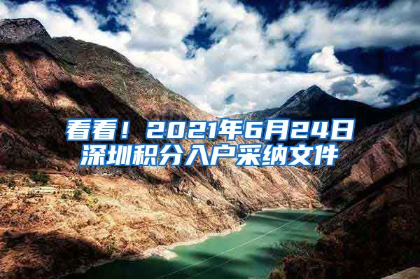 看看！2021年6月24日深圳积分入户采纳文件