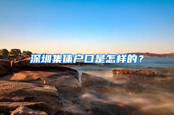 深圳集体户口是怎样的？