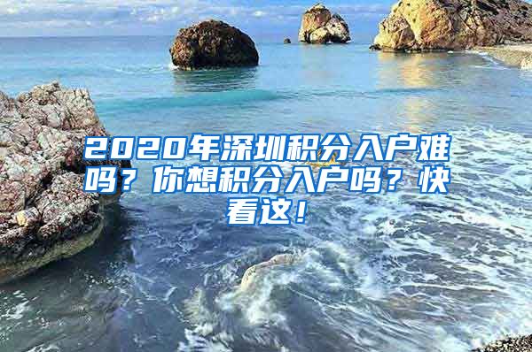 2020年深圳积分入户难吗？你想积分入户吗？快看这！