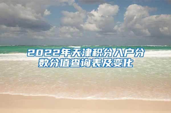 2022年天津积分入户分数分值查询表及变化