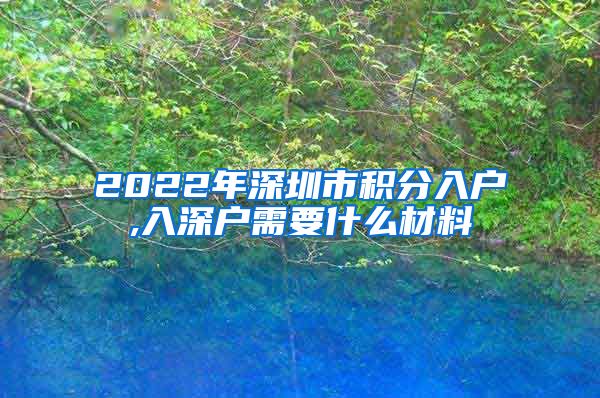 2022年深圳市积分入户,入深户需要什么材料