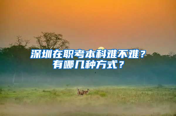 深圳在职考本科难不难？有哪几种方式？