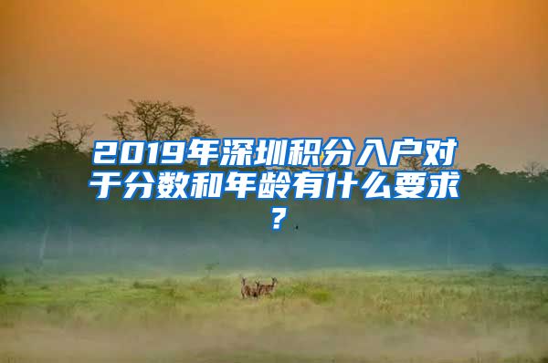 2019年深圳积分入户对于分数和年龄有什么要求？