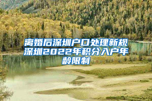 离婚后深圳户口处理新规深圳2022年积分入户年龄限制