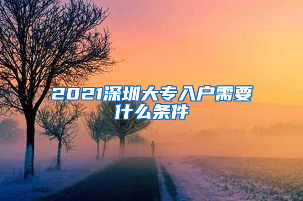 2021深圳大专入户需要什么条件