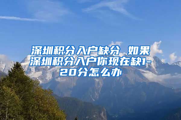 深圳积分入户缺分 如果深圳积分入户你现在缺1-20分怎么办