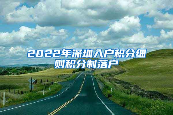 2022年深圳入户积分细则积分制落户