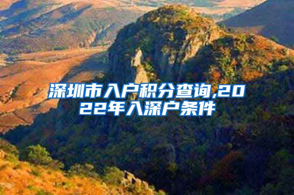 深圳市入户积分查询,2022年入深户条件