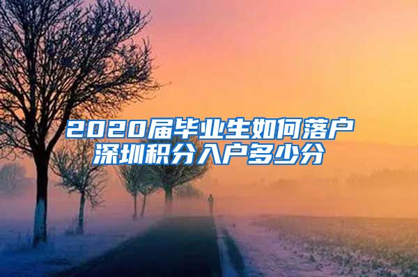 2020届毕业生如何落户深圳积分入户多少分