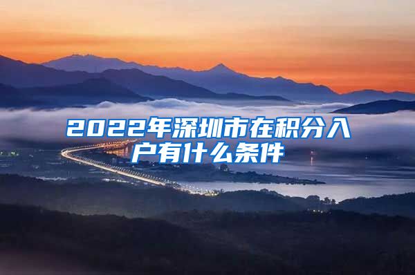 2022年深圳市在积分入户有什么条件