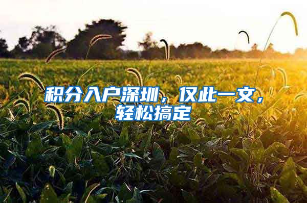 积分入户深圳，仅此一文，轻松搞定