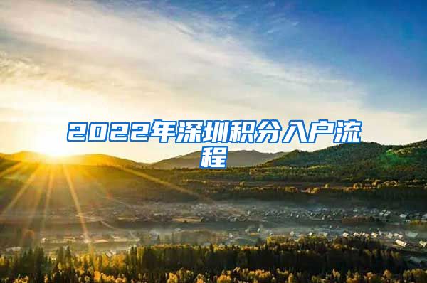 2022年深圳积分入户流程