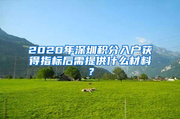 2020年深圳积分入户获得指标后需提供什么材料？