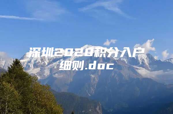 深圳2020积分入户细则.doc