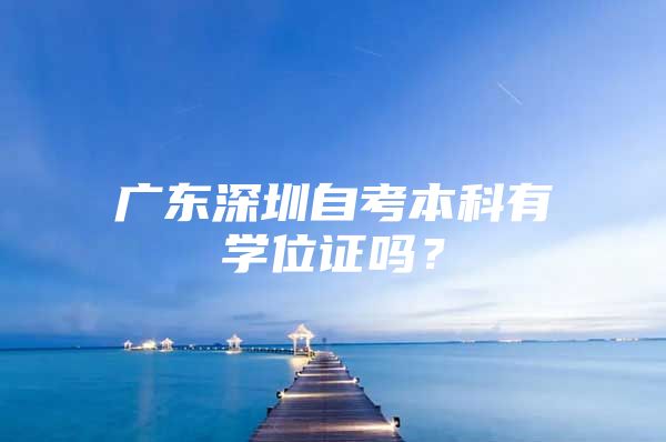 广东深圳自考本科有学位证吗？