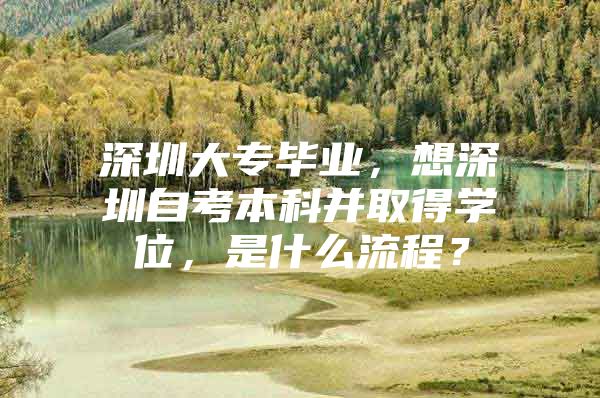 深圳大专毕业，想深圳自考本科并取得学位，是什么流程？