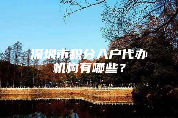 深圳市积分入户代办机构有哪些？