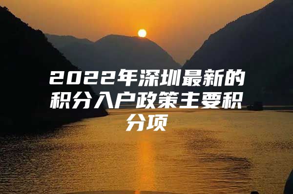 2022年深圳最新的积分入户政策主要积分项